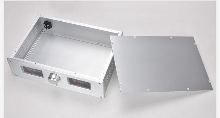 Dual VU meter header Tube amplifier case aluminum amp chassis preamp chassis DIY 360*100*248mm