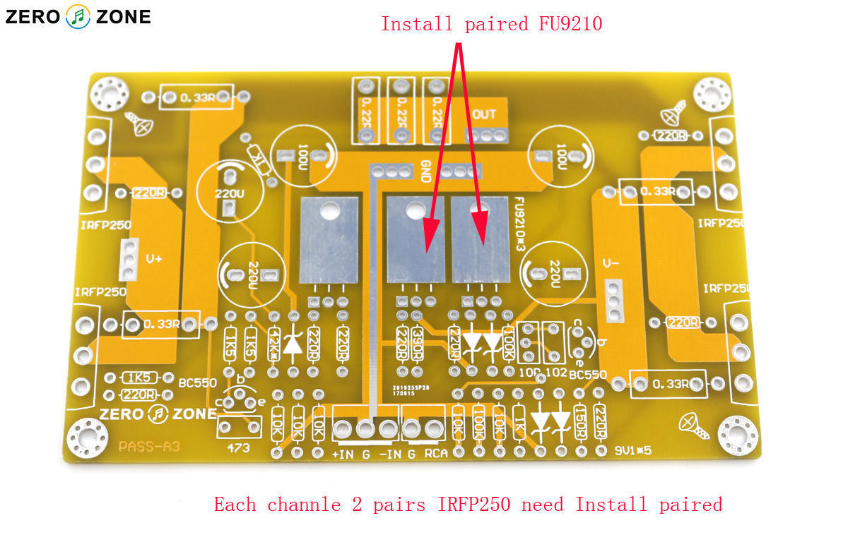 PASS A3 Single-ended Class A Power Amplifier Kit / Amplifier Board 30W+30W