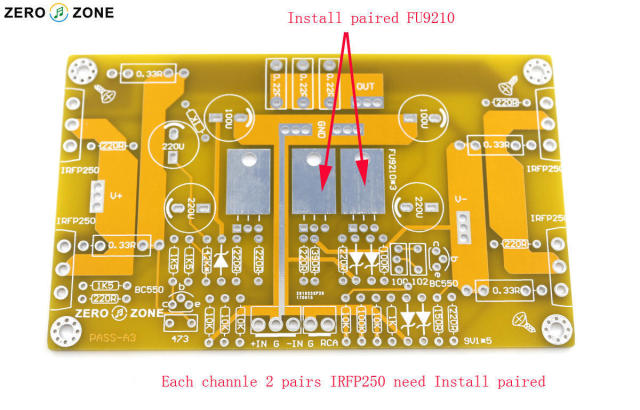 PASS A3 Single-ended Class A Power Amplifier Kit / Amplifier Board 30W+30W