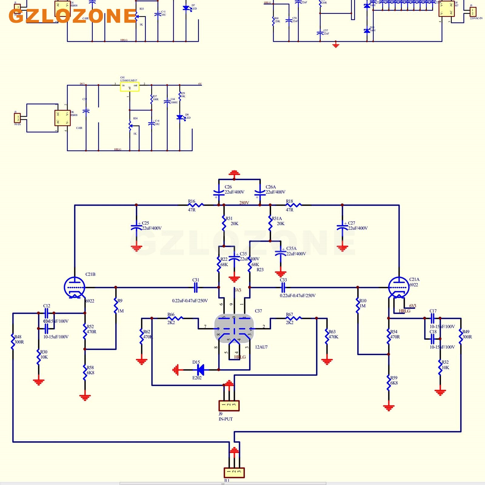 ZERO-ZONE PRT-13A BAL Balance Tube Preamplifier Bare PCB