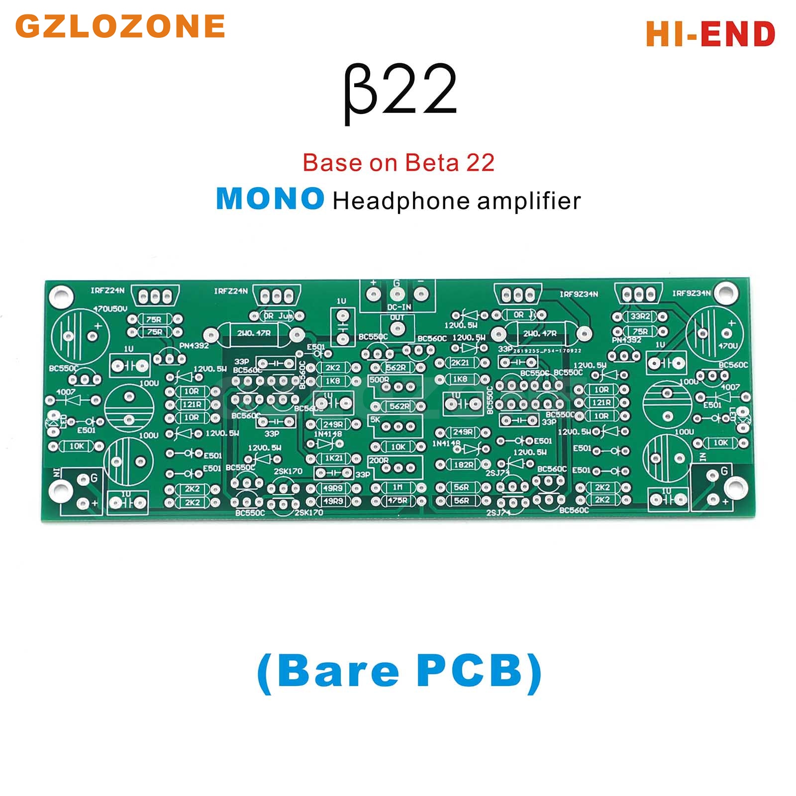 HI-END B22 MONO Headphone Amplifier Base On Beta 22 Bare PCB