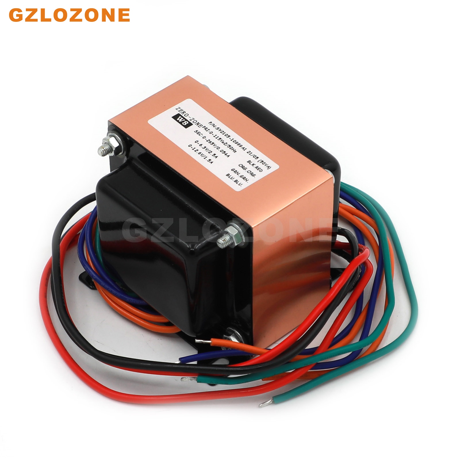 50W Type-EI Pure Copper Transformer With Copper Foil Shield For M7 Tube MM Phono Amplifier 265V+6.3V+12.6V