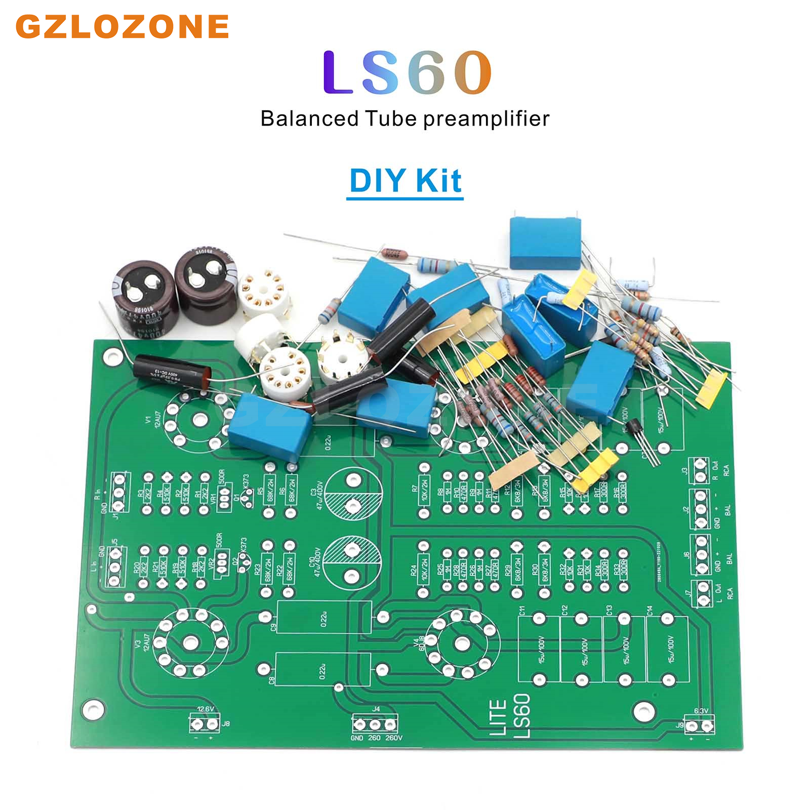ZEROZONE HIFI LS60 Balanced 6DJ8+12AU7 Tube Preamplifier DIY Kit/Finished Board (No Tubes)