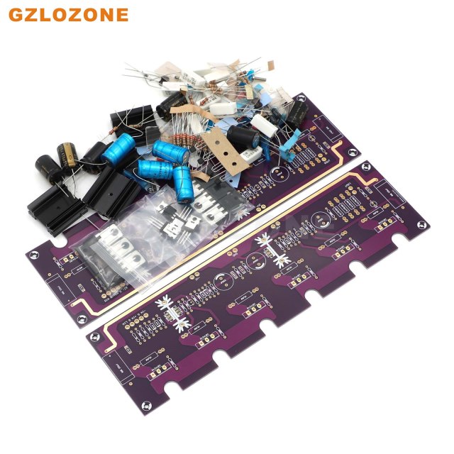 2CH HI-END Purple gold PASS Aleph-5 FET A5 Pure Class A Power amplifier DIY Kit/Finished board 60W+60W 8 ohm