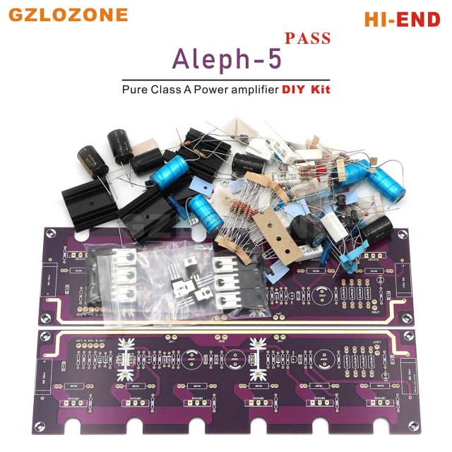 2CH HI-END Purple gold PASS Aleph-5 FET A5 Pure Class A Power amplifier DIY Kit/Finished board 60W+60W 8 ohm