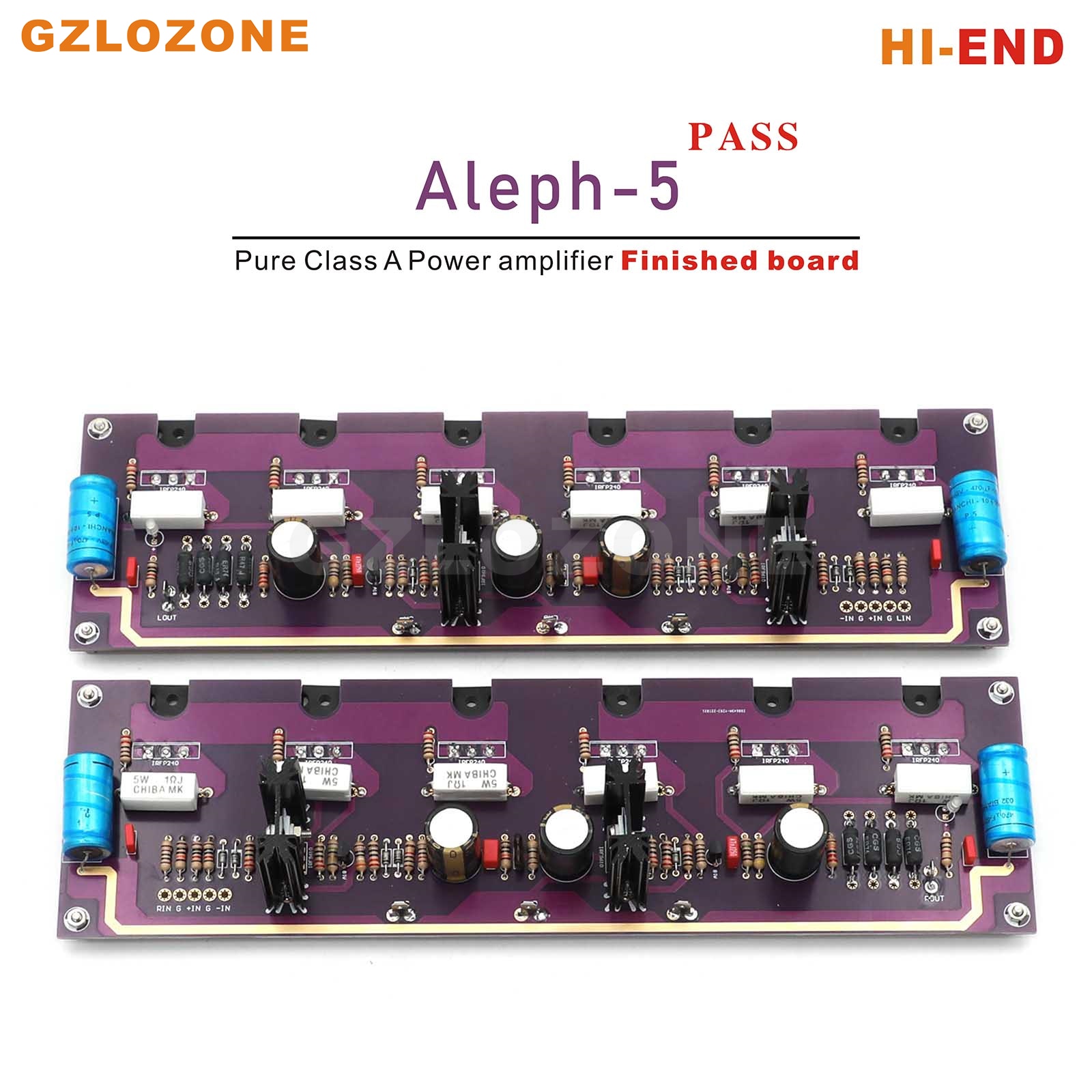 2CH HI-END Purple Gold PASS Aleph-5 FET A5 Pure Class A Power Amplifier DIY Kit/Finished Board 60W+60W 8 Ohm