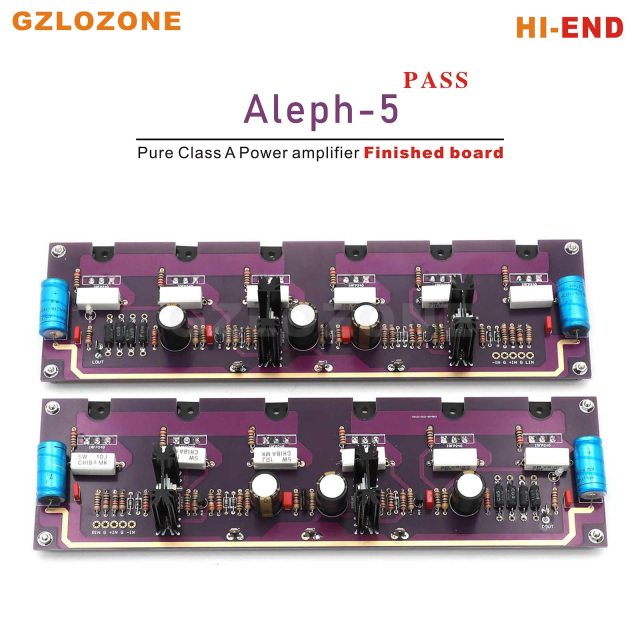 2CH HI-END Purple gold PASS Aleph-5 FET A5 Pure Class A Power amplifier DIY Kit/Finished board 60W+60W 8 ohm