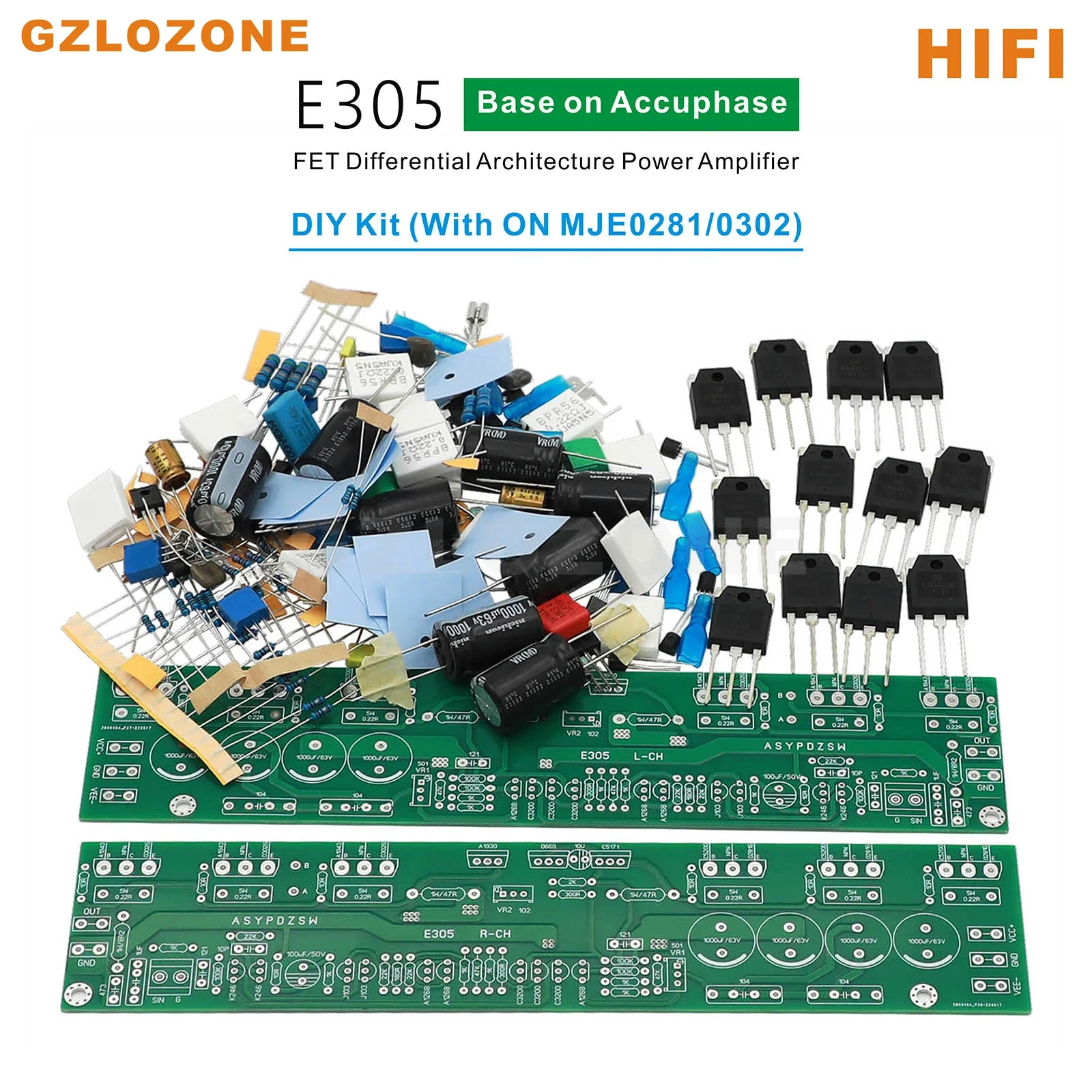 2CH HIFI E305 FET Differential Architecture Power Amplifier DIY Kit/Finished Board Base On Accuphase E-305 Circuit