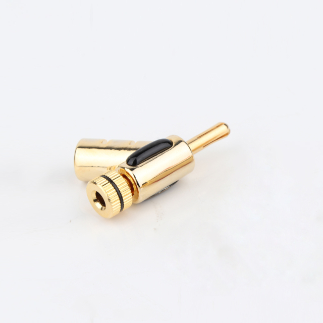 Speaker Cable Banana Plug 24K Gold Plated HIFI Audio Connector Srew Locking
