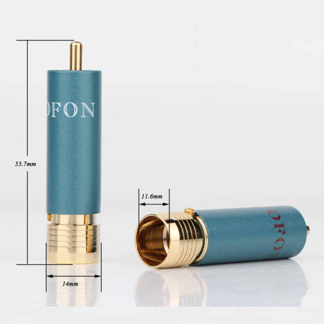 24K Gold Plated Self-locking Welding-free RCA Connector RCA  Adapter for HIFI Signal Cable