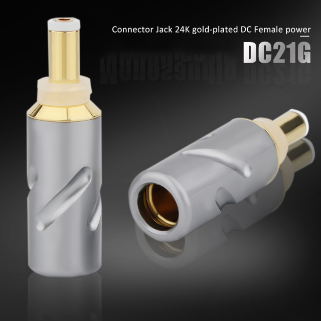 24K gold plated DC21/25DC5.5*2.1mm*2.5 DC DIY 24K Gold Plated DC Audio Power Plug Connector For DC Cable AC DC Adapter