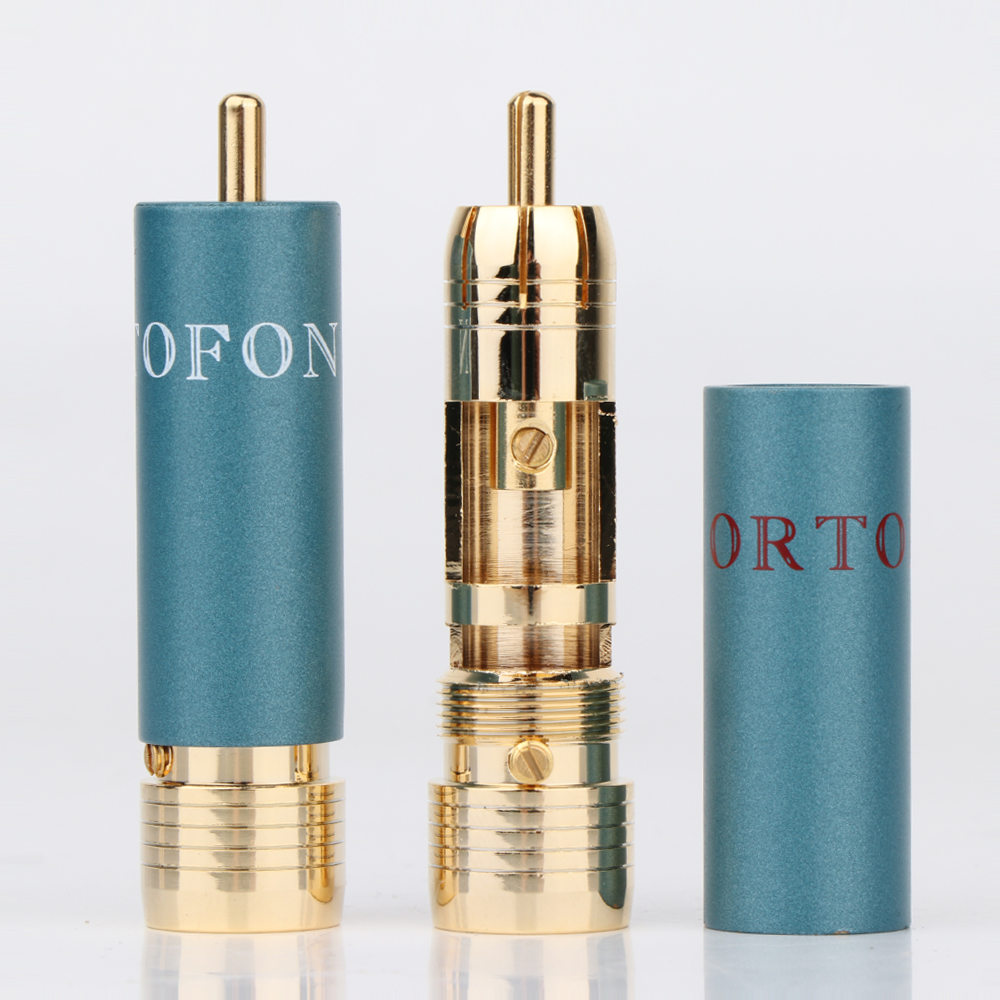 24K Gold Plated Self-locking Welding-free RCA Connector RCA  Adapter for HIFI Signal Cable