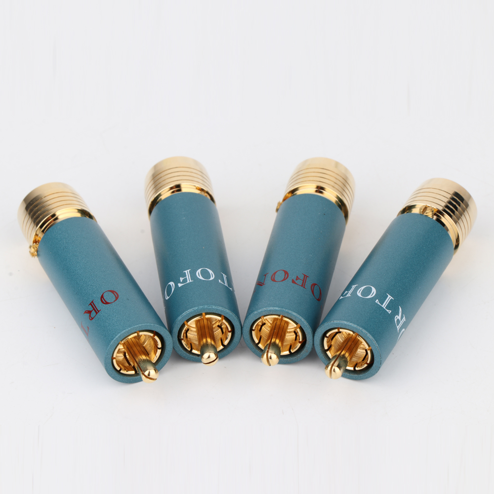 24K Gold Plated Self-locking Welding-free RCA Connector RCA  Adapter for HIFI Signal Cable