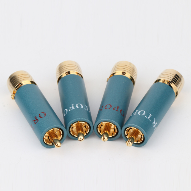 24K Gold Plated Self-locking Welding-free RCA Connector RCA  Adapter for HIFI Signal Cable