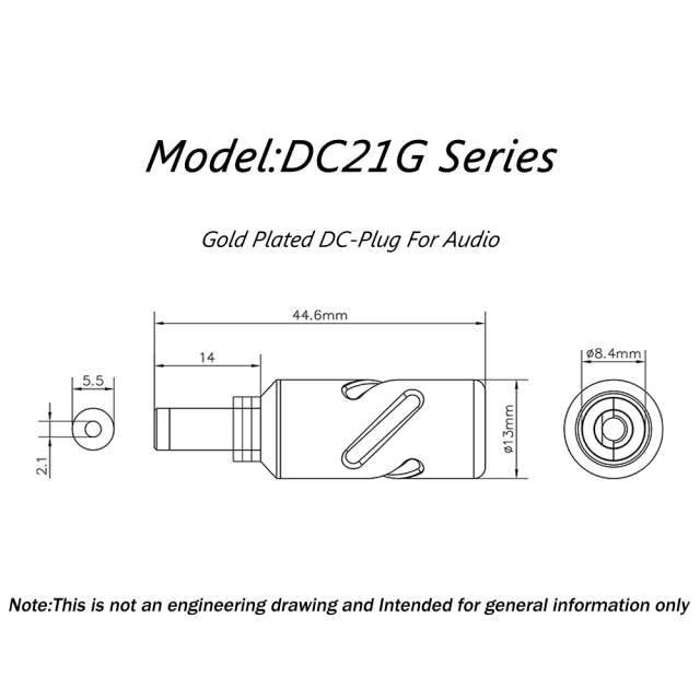24K gold plated DC21/25DC5.5*2.1mm*2.5 DC DIY 24K Gold Plated DC Audio Power Plug Connector For DC Cable AC DC Adapter