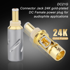 24K gold plated DC21/25DC5.5*2.1mm*2.5 DC DIY 24K Gold Plated DC Audio Power Plug Connector For DC Cable AC DC Adapter