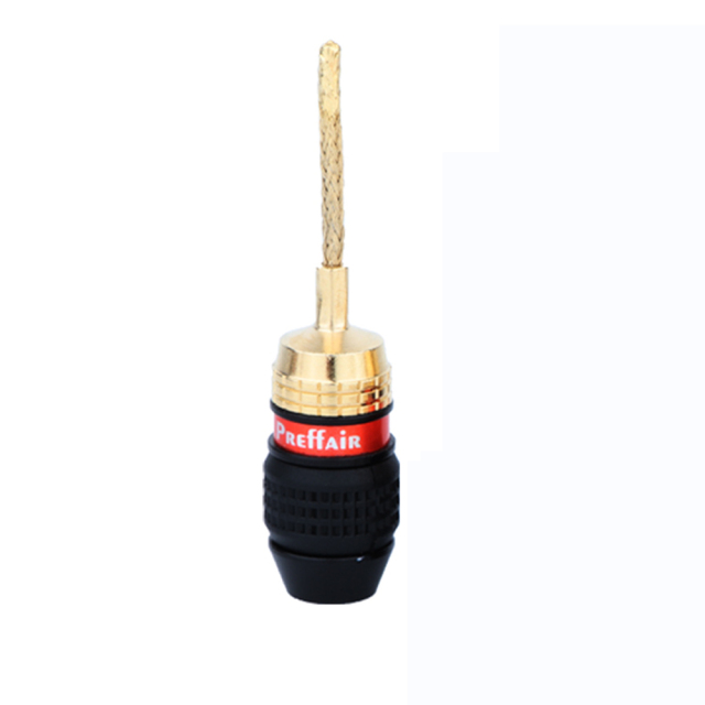 4 PCS Pure Copper Gold-plated Banana Plug HIFI Speaker Amplifier HiFi CopperJack Connector Terminal for HiFi Speaker Wire DIY
