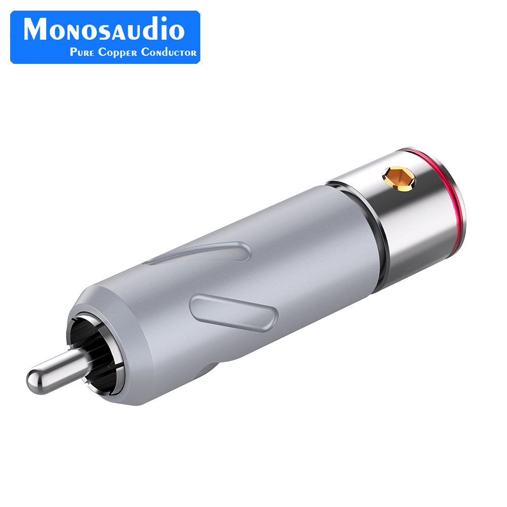 Monosaudio Pure Copper RCA Plug Audio Rhodium-plated Solderless AV Audio/Video Connector Jack for HiFi DIY Audio Cable Accessories
