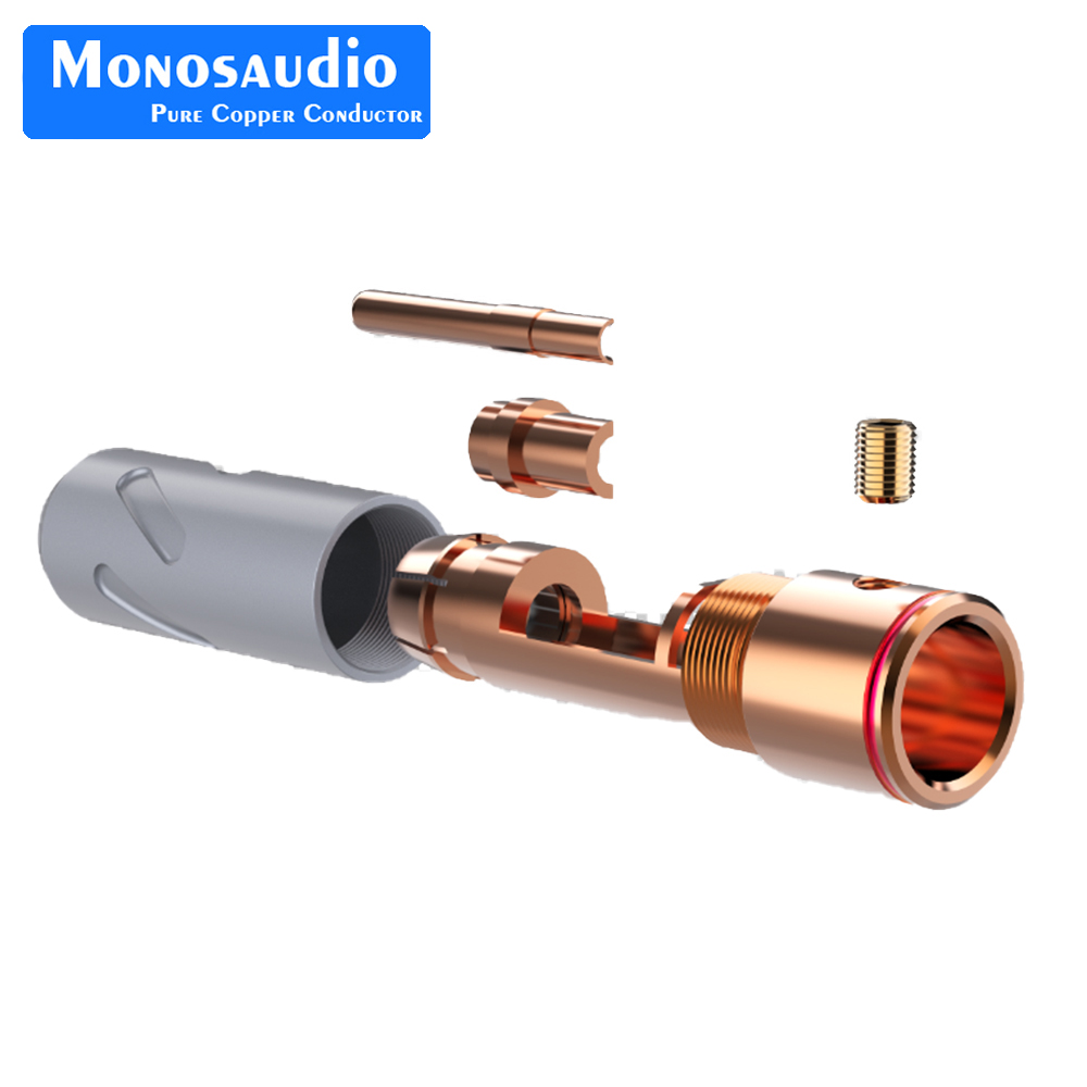 Monosaudio Pure Copper RCA Plug Audio Rhodium-plated Solderless AV Audio/Video Connector Jack for HiFi DIY Audio Cable Accessories