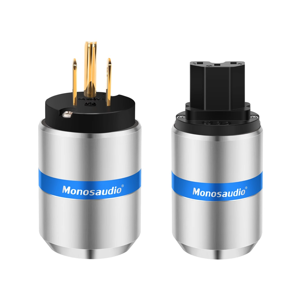 Monosaudio Pure Copper US Standard HiFi Audio Power Amplifier Audio Power Cord Plug Male Female Plug Jack Connector