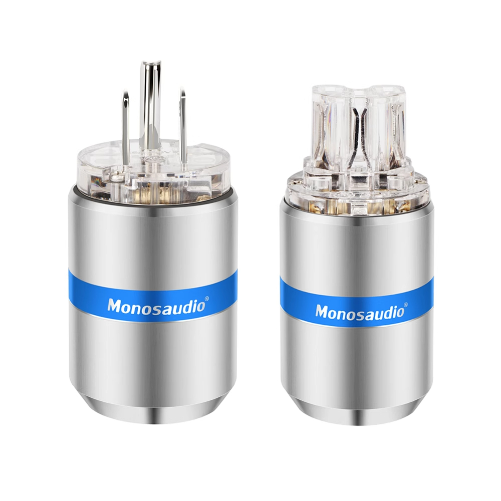 Monosaudio Pure Copper US Standard HiFi Audio Power Amplifier Audio Power Cord Plug Male Female Plug Jack Connector
