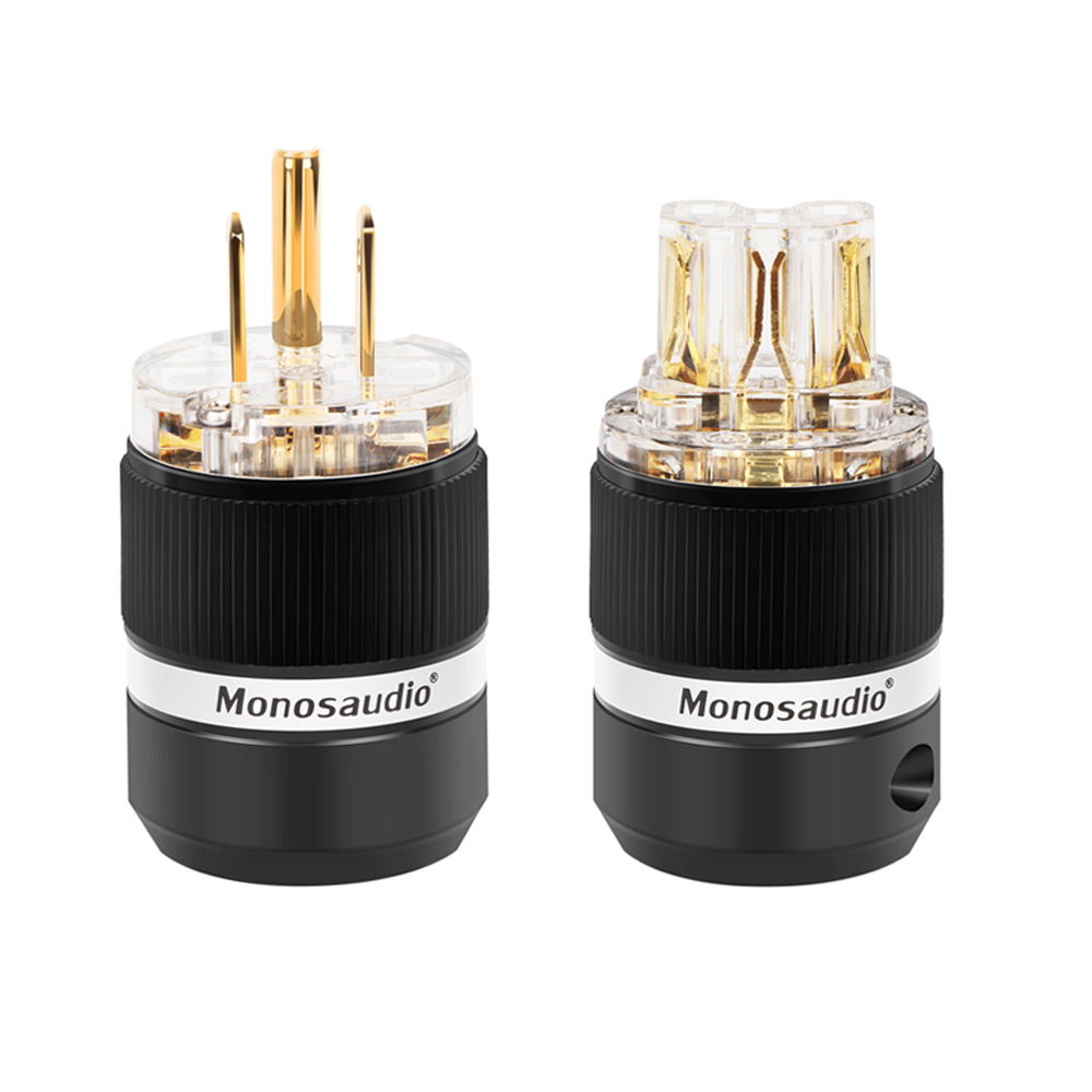 Monosaudio Pure Copper US Standard HiFi Audio Power Amplifier Audio Power Cord Plug Male Female Plug Jack Connector