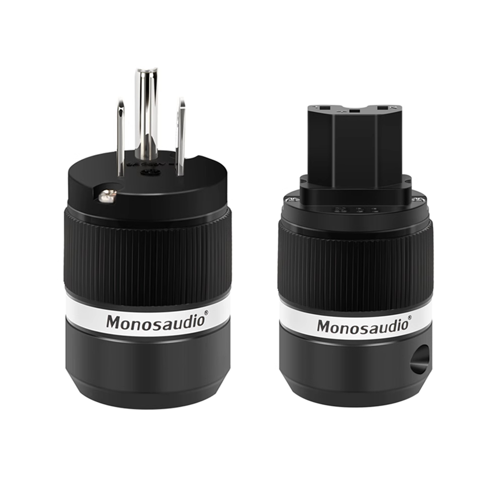 Monosaudio Pure Copper US Standard HiFi Audio Power Amplifier Audio Power Cord Plug Male Female Plug Jack Connector