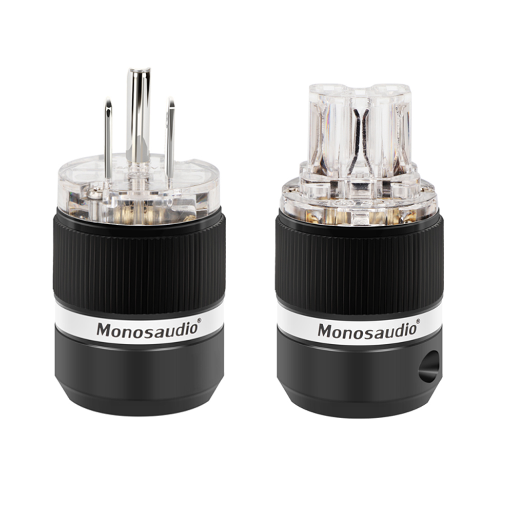 Monosaudio Pure Copper US Standard HiFi Audio Power Amplifier Audio Power Cord Plug Male Female Plug Jack Connector