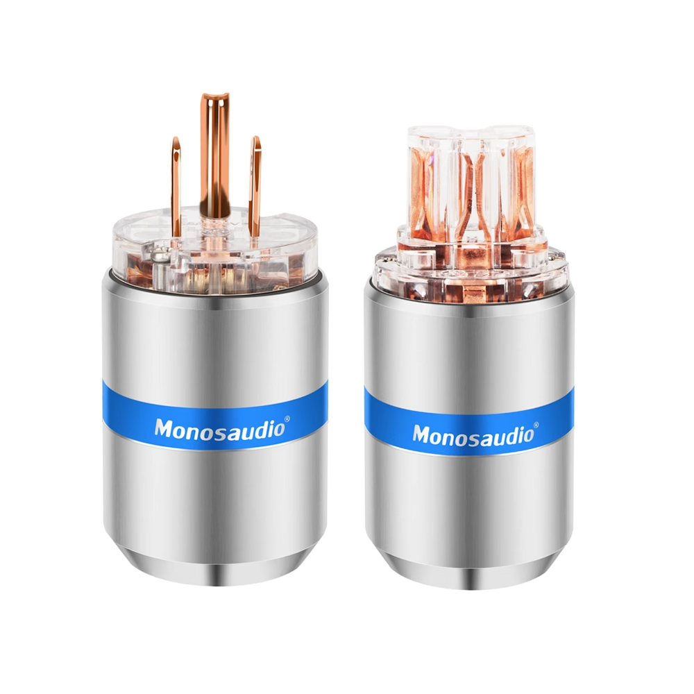Monosaudio Pure Copper US Standard HiFi Audio Power Amplifier Audio Power Cord Plug Male Female Plug Jack Connector