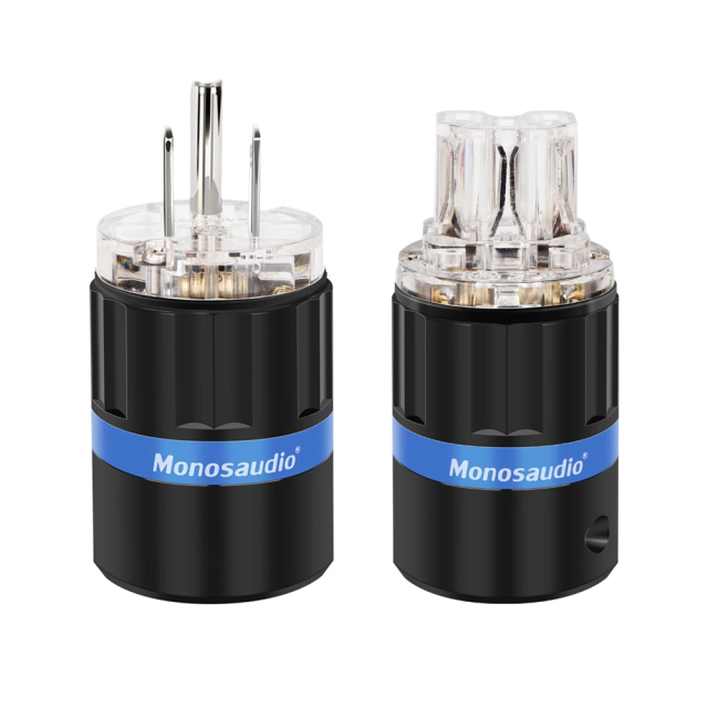 Monosaudio Pure Copper US Standard HiFi Audio Power Amplifier Audio Power Cord Plug Male Female Plug Jack Connector