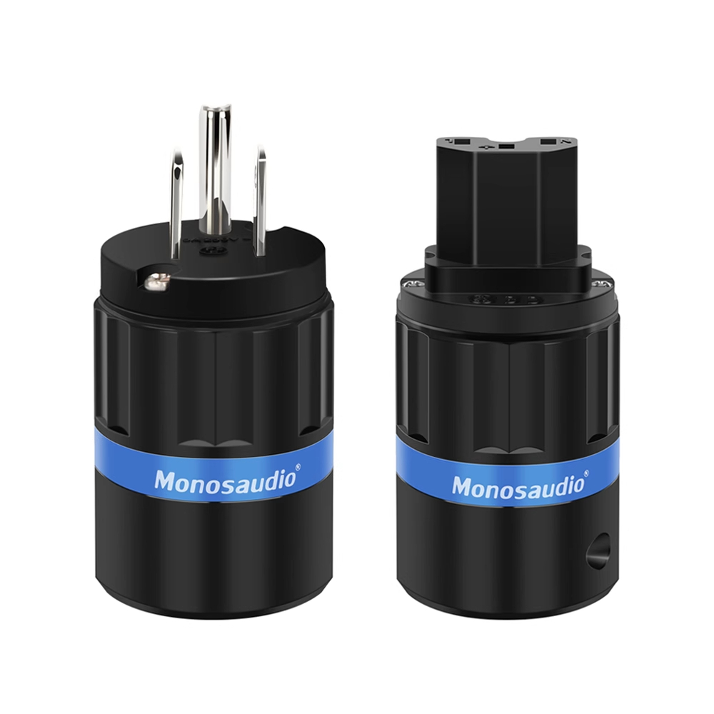 Monosaudio Pure Copper US Standard HiFi Audio Power Amplifier Audio Power Cord Plug Male Female Plug Jack Connector