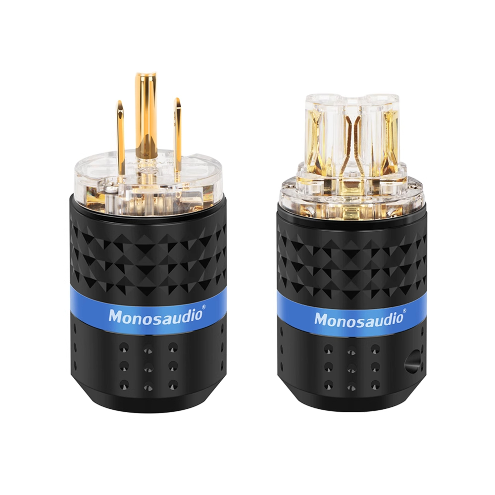 Monosaudio Pure Copper US Standard HiFi Audio Power Amplifier Audio Power Cord Plug Male Female Plug Jack Connector