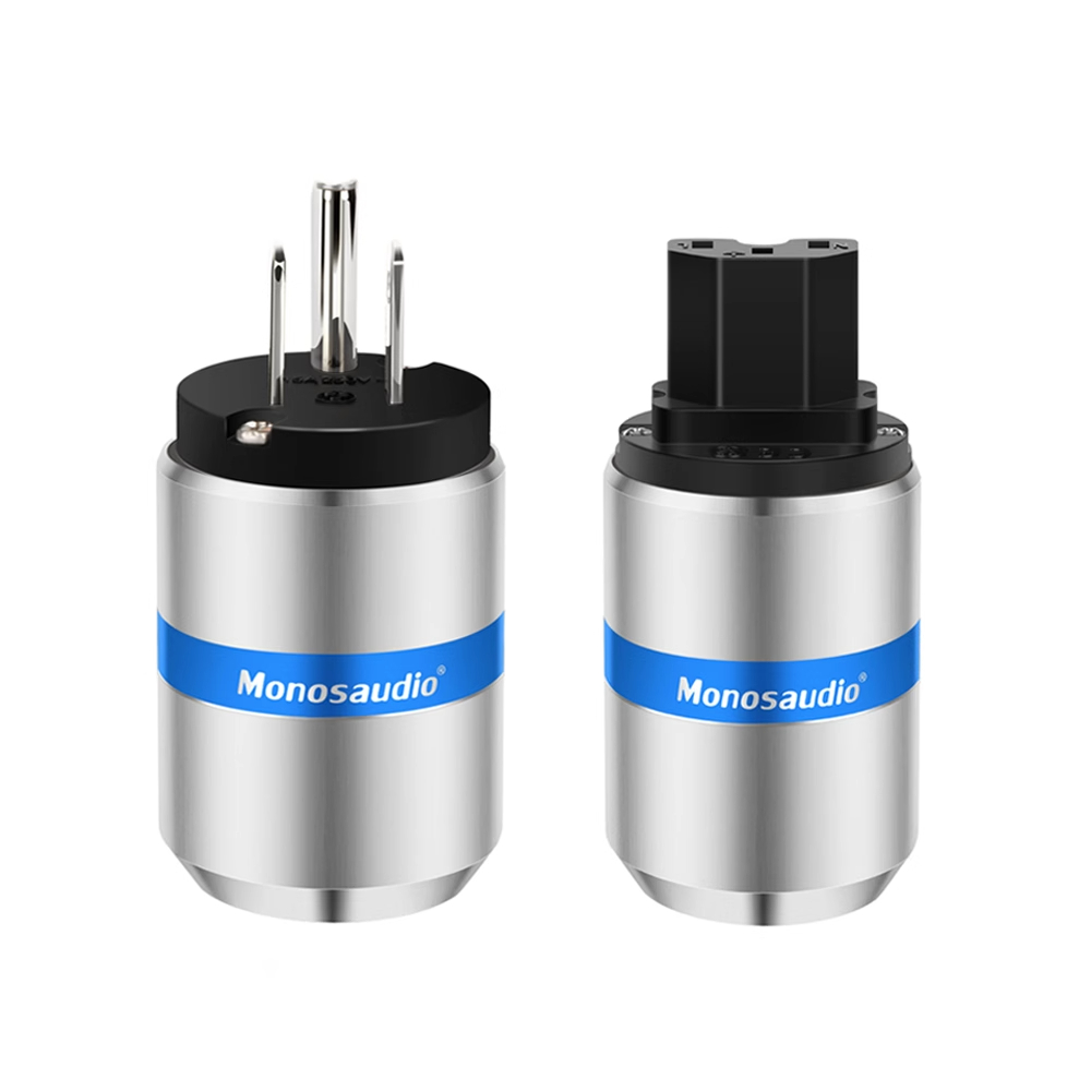 Monosaudio Pure Copper US Standard HiFi Audio Power Amplifier Audio Power Cord Plug Male Female Plug Jack Connector