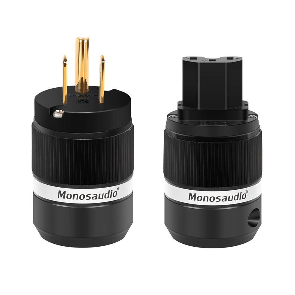 Monosaudio Pure Copper US Standard HiFi Audio Power Amplifier Audio Power Cord Plug Male Female Plug Jack Connector