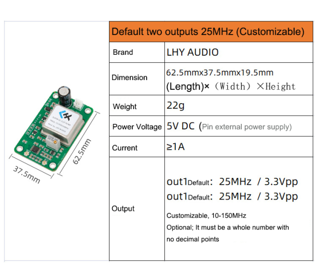 Upgrade Squarewave 10MHz 25MHz Two-channel Output OCXO Oven Controlled Crystal Oscillator Clock Board