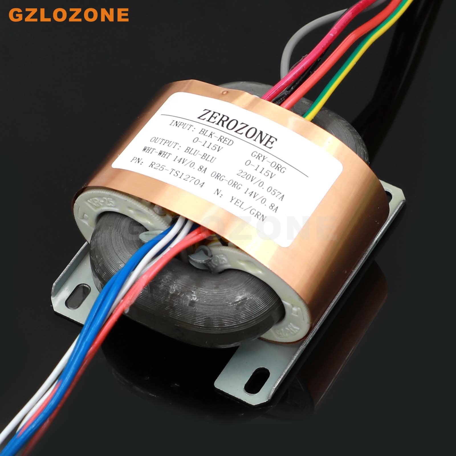 ZEROZONE 35W R-Core OFC Pure Copper Transformer With Copper Foil Shield 220V+14VX2 For E834-C Dark Magic Version