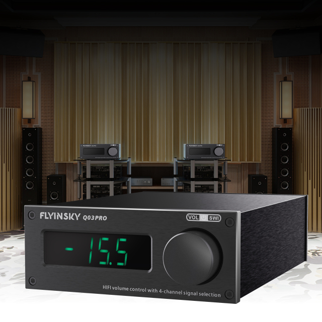 Q03-Pro Hifi CS3310 remote Preamplifier Stereo Volume controller 4 way inputs preamp