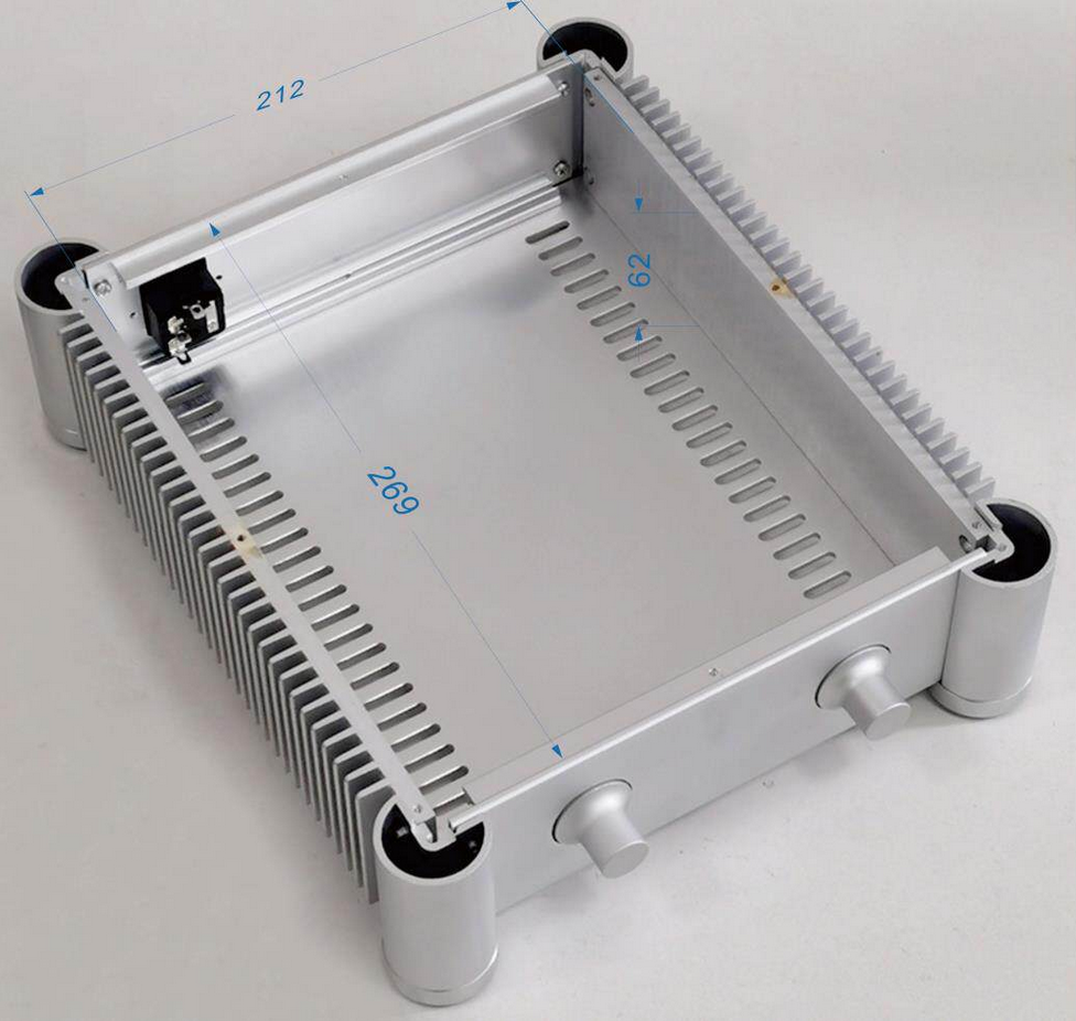 Aluminum RD2607 Rounded Corner Series Power Amplifier Chassis DIY power supply case 260mm*86mm*311mm