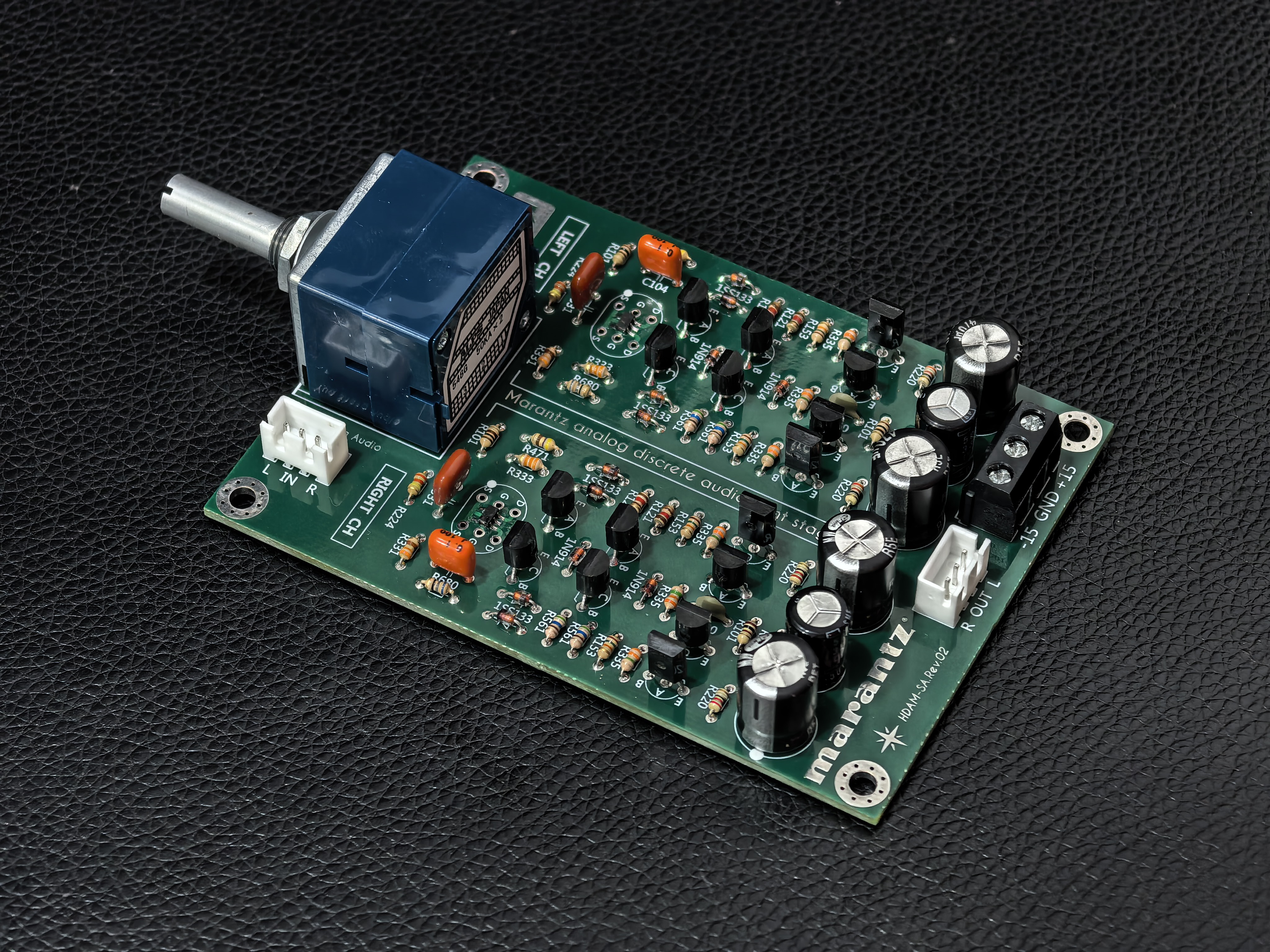 Hifi discrete field-effect transistor preamplifier board. base on the Marantz HDAM preamp circuit