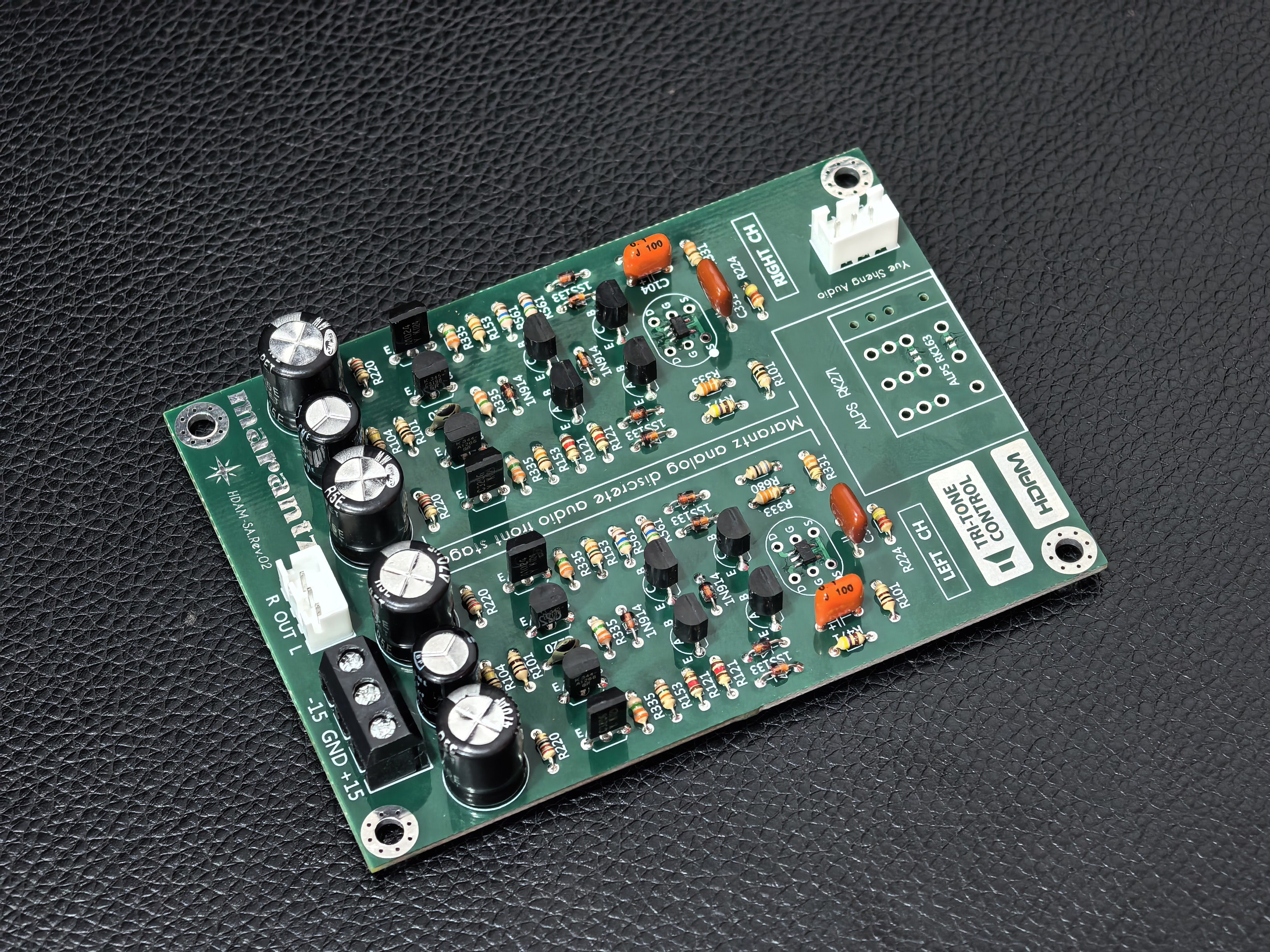 Hifi discrete field-effect transistor preamplifier board. base on the Marantz HDAM preamp circuit