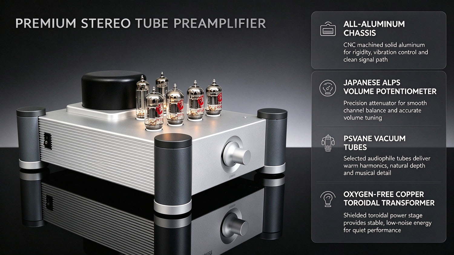 HiFi Tube Preamplifier Hetian Mao SRPP Vacuum Tube Preamp for Audiophile System