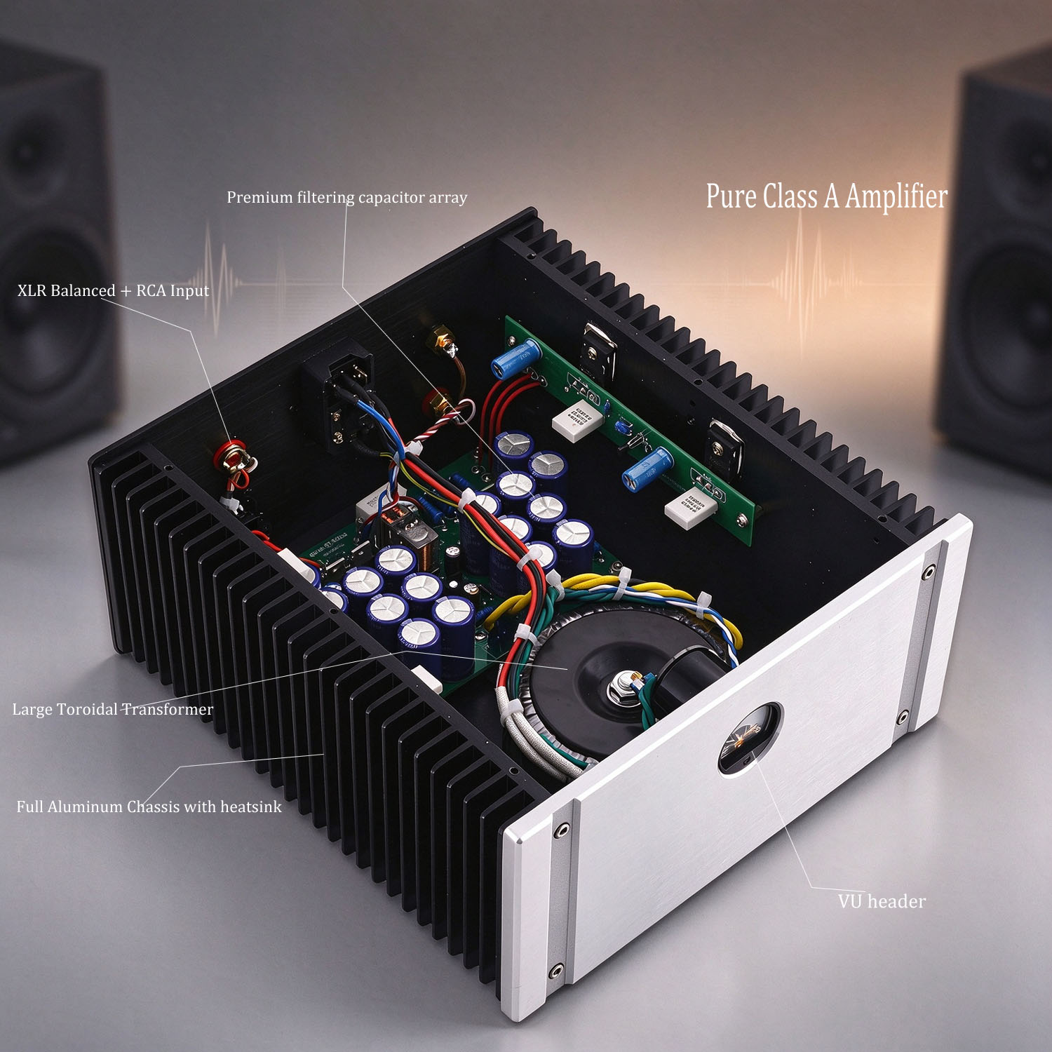 30W Mono Pure Class A 30W Power amplifier Base On Pass Labs Aleph-3 with VU head