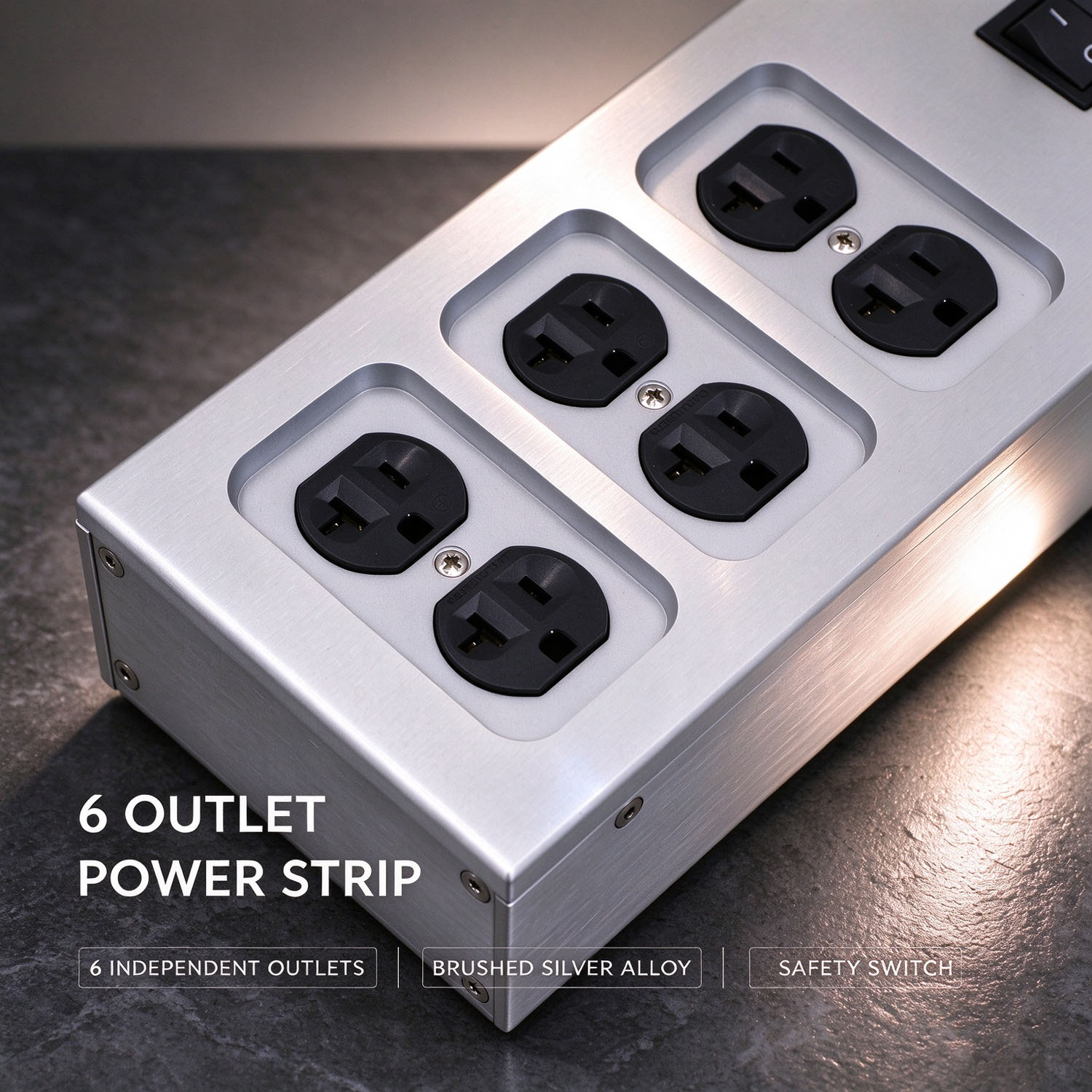 Hifi US Standard Power Strip 6-Outlets AC Power Socket For Audio
