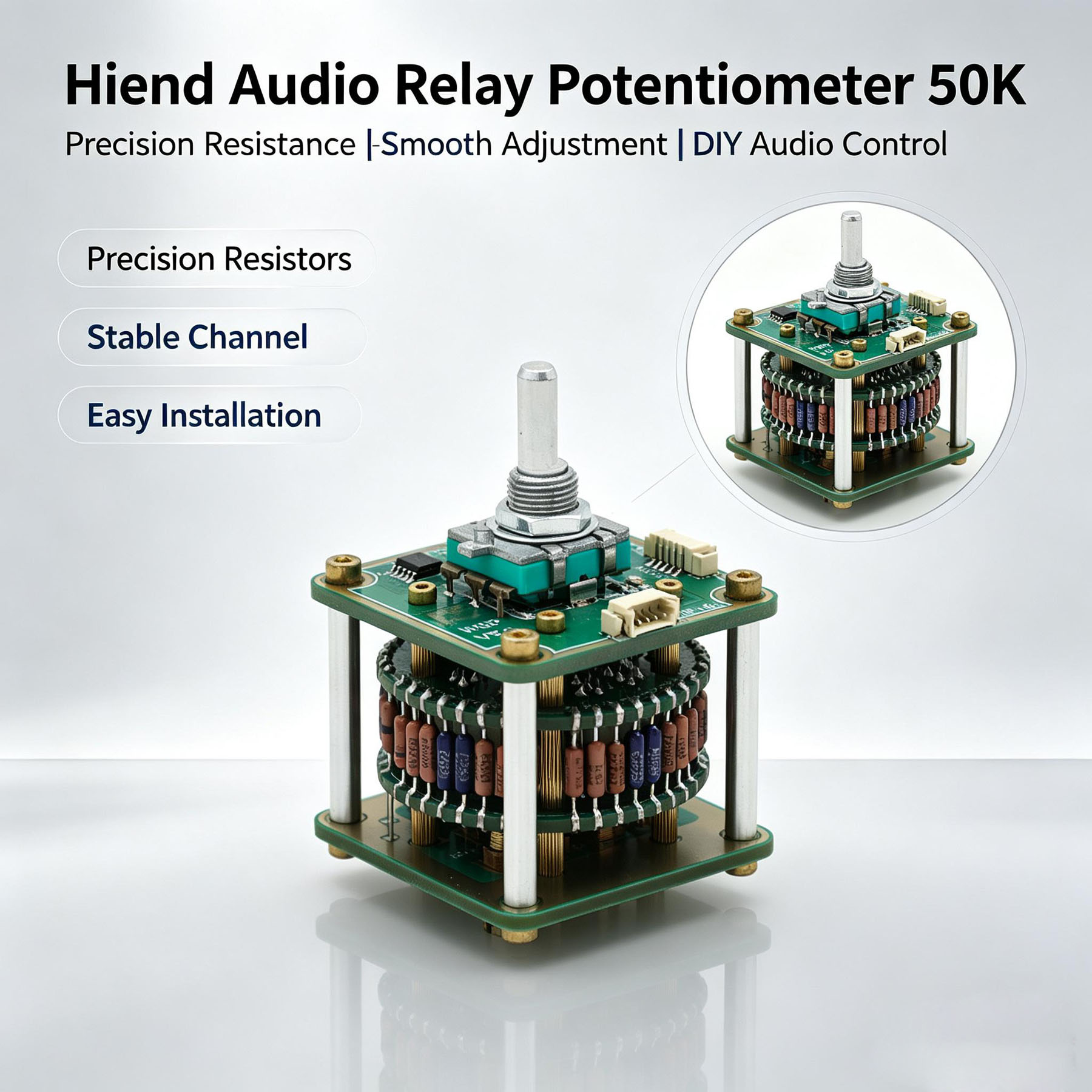 Hiend Remote control Relay potentiometer Stereo 50K Audio volume pot + display