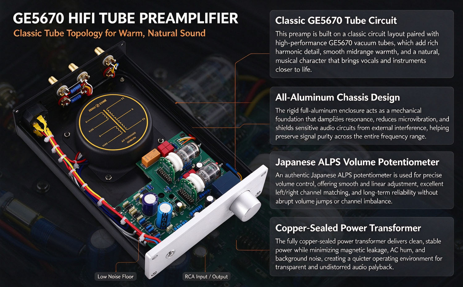 Hifi GE5670 Vacuum Tube Preamplifier Audiophile Preamp base on Matisse Tube preamp circuit