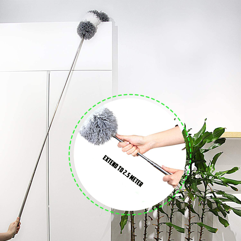 Microfiber Duster with Extendable Pole to 100 inch,washable head