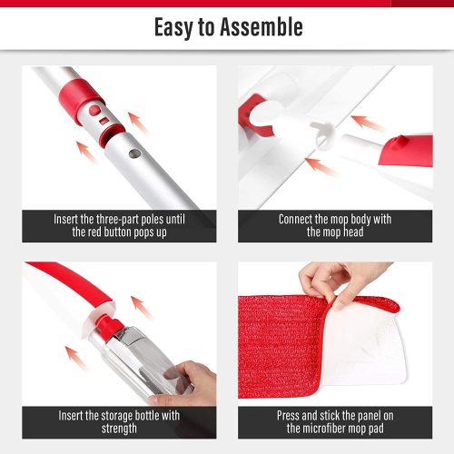 40cm flat spray mops with microfiber cloth refill