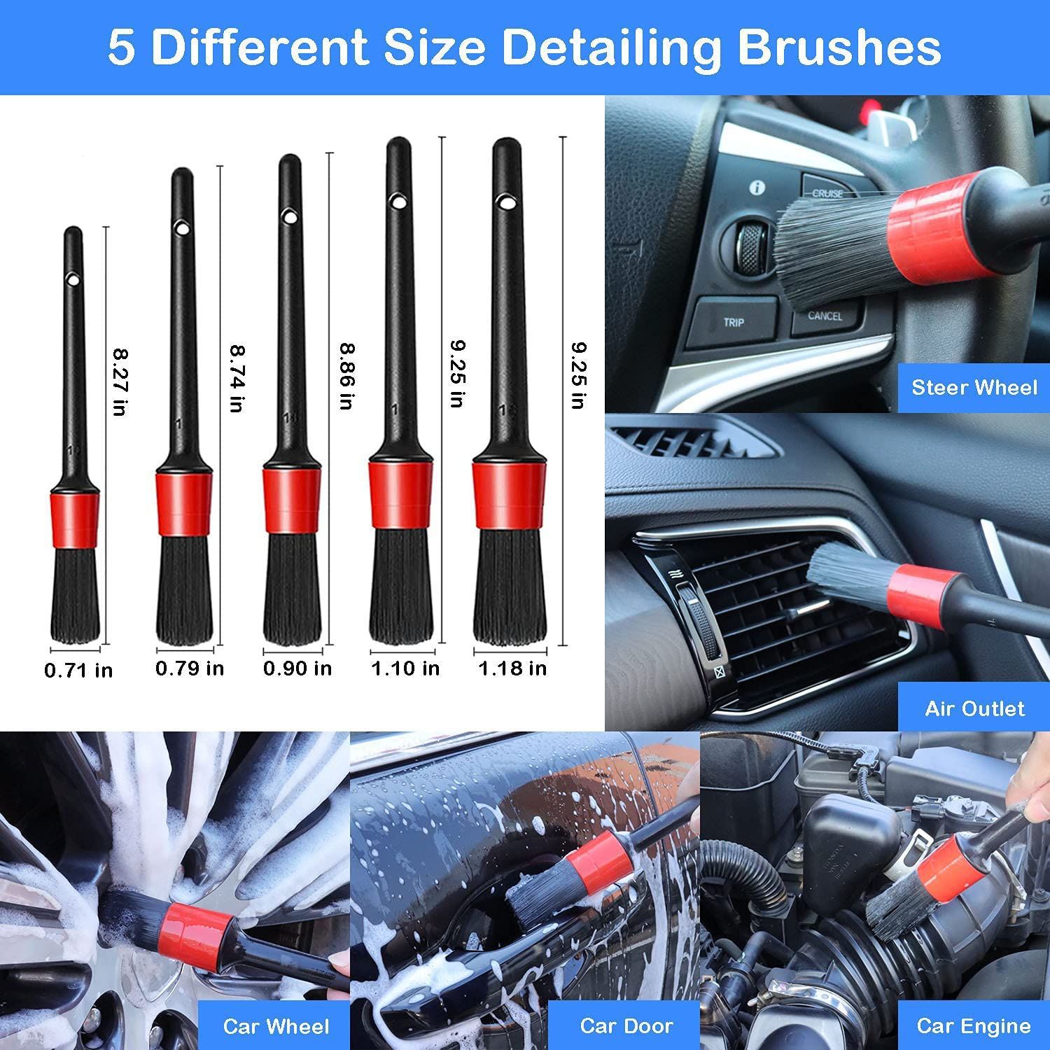 19 pieces of car wash brushes set