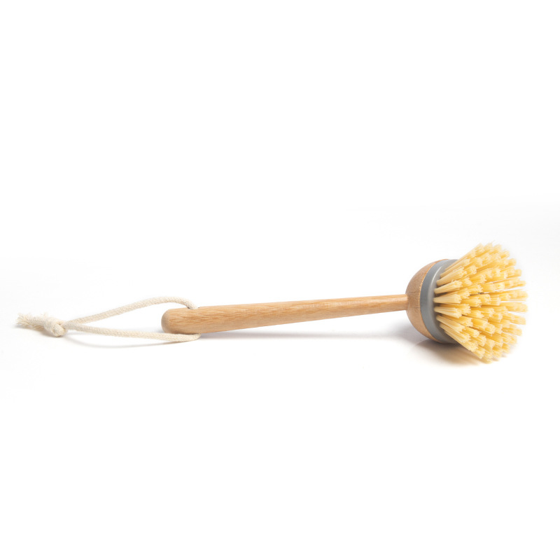 Natural bamboo long handle dish brush