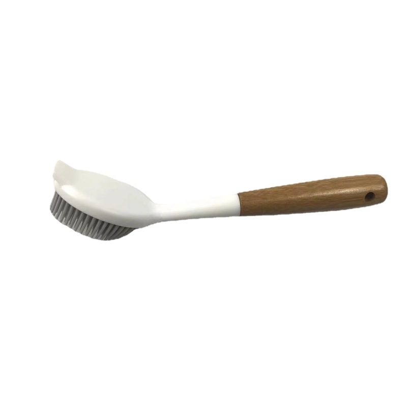 TPR brush with bamboo long handle